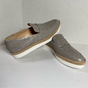 Via Spiga Leather Loafers Shoes Women’s Size 9.5 M Gray Comfortable Shoes NWOT